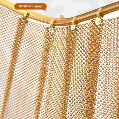 China Installation System Metal Coil Mesh Ceiling Drapery for sale