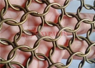 China Bronze Color Ring Mesh Curtain 1.5x15mm For Store Construction for sale