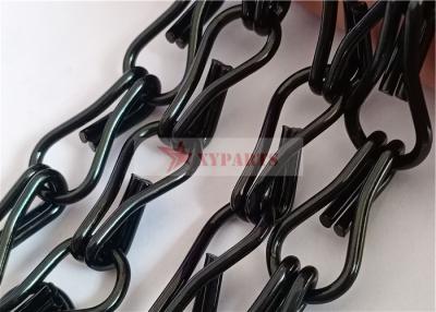 China 2.0x12x24mm Aluminum Alloy Chain Link Fly Curtain Black Color For Windows Or Doors for sale