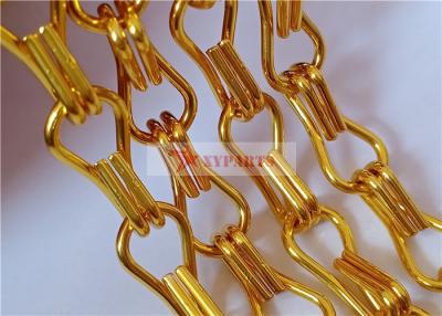 China Gold Color Aluminium Chain Fly Curtain Used As Room And Space Divider for sale