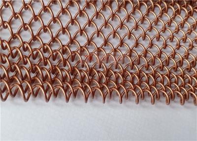 中国 Aluminium Alloy Coil Mesh Drapery Copper Color Used As Space Divider Curtains 販売のため