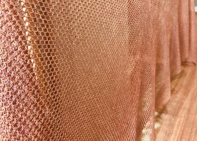 China Concert Halls Drapery Copper Ring Mesh Chainmail Type 1mm Dia 8mm Aperture for sale