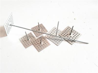 China SS Perforated Base Insulation Pins , Gal Steel Square Base Insulation Hangers for sale