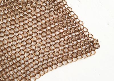 China Copper Wire 1.2mm Diameter Chainmail Metal Ring Mesh For Space Divider for sale