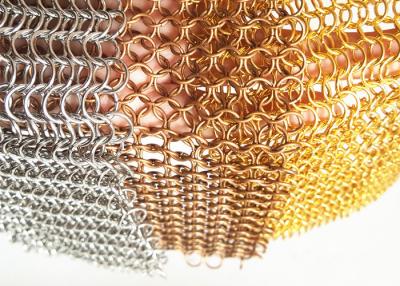 China Stainless Steel metal Ring mesh For Facades, Copper Metal Chainmail Ring Curtain for sale