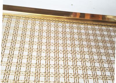 China Decoration Square Hole Type Handrail Balustrade Weave Mesh With Gold Color Frame for sale