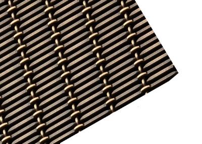 China Crimped Decorative Wire Mesh , Architectural Steel Mesh In Gold Color For Office for sale
