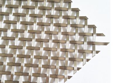 China Burnished Brass Flat Crimped Wire Grille, SS304 Flat Woven Ceiling Drapery for sale