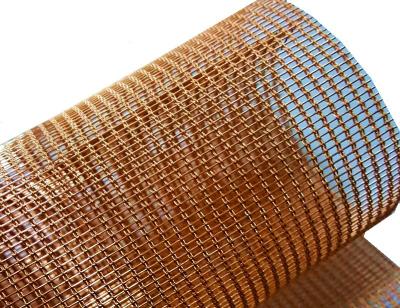 China Cable diameter 0.48mm*3 Bronze Decorative Wire Mesh Use For Glass Laminated Mesh for sale