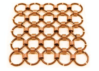 China Metal Mesh Drapery / Brass Wire Ring Mesh Curtain Conect With 8mm Circle Dia for sale