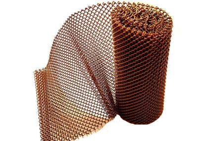 China Flexible Copper Color Metal Mesh Fabric , Metal Coil Drapery For Room Divider for sale