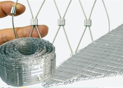 China Architectural Fence X Tend Wire Rope Mesh , Flexible Stainless Steel Cable Mesh for sale