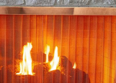 China Stainless Steel Heavy - Duty Metal Wire Mesh Curtains For Fireplace Screen Systems for sale