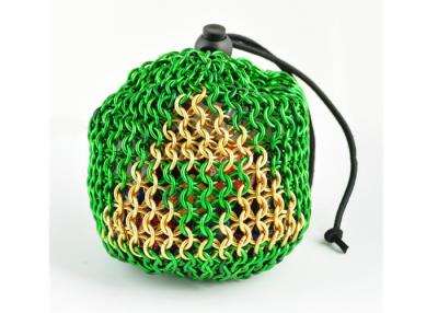 China DIY Stainless Steel Aluminum Chainmail Metal Ring Mesh Dice Bag With Color Plated for sale