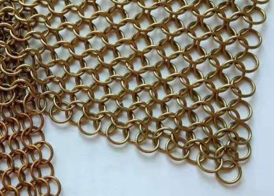China Copper Color Chainmail 1mm Metal Ring Mesh For Interior And Exterior Curtain for sale