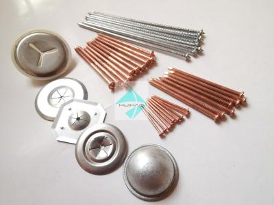 China Insulation Fastener 2.7mm Stud Welding Pins With Self Locking Washers, Copper Plated Insulation CD Weld Pins for sale
