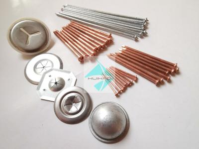 China 10Ga  Metal Flanged CD Stud Welding Pins , Copper Plated Weld Pins For Marine System for sale