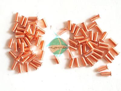 China Copper Plated Steel Flanged Drawn Arc Stud Welder Pins With Imperial Thread Or Metric Thread 0.625
