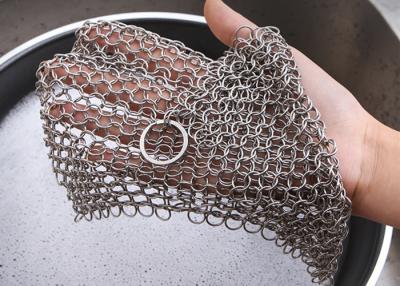 China Ss316 Welded Chain Mail Scrubber Kitchen Tools Cleaner for sale