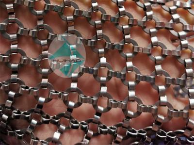 China 1.5 x15mm Brass Color Metal Chainmail Ring Mesh Drapery For Window Screen for sale