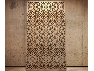China Gold Color Hotel Room Divider Cold Steel Laser Cut Privacy Decorative Screens for sale