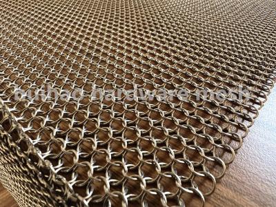 China Anillos redondos de acero de Mesh Curtain Chainmail Weave Stainless del metal del peso de 7,27 libras en venta