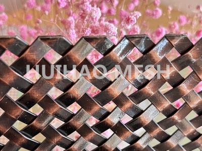 China 17.4% Open Area Architectural Woven Mesh Anti Brass Finished Decorative For Cabinet for sale
