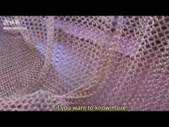 gold color chainmail ring mesh curtain and installation