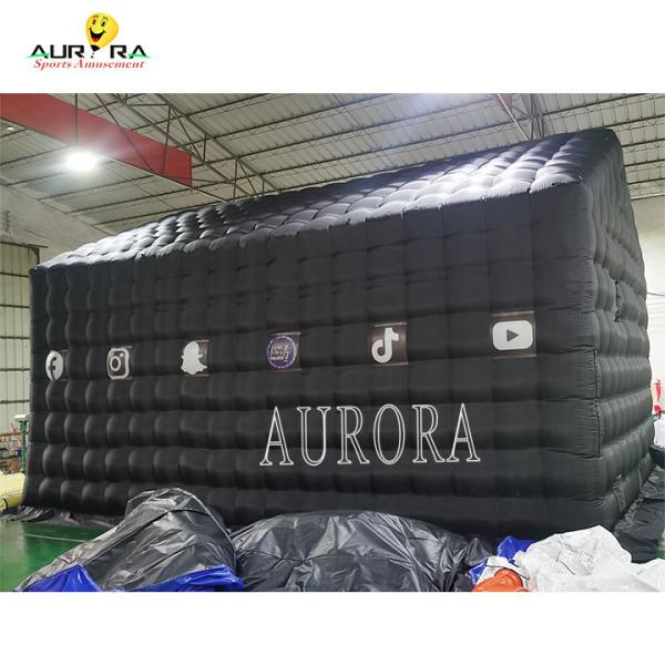 Quality Bar Inflatable Nightclub Tent Event Black Inflatable Party Tent With LED for sale