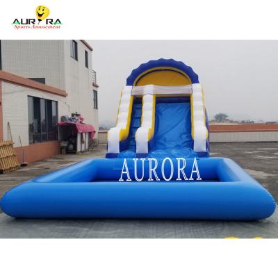 China Indoor Jumping Inflatable Water Slide Blue And Yellow Inflatable Slide for sale