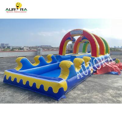 China PVC Inflatable Water Slide Double Lane Slip And Slide For Church Events for sale