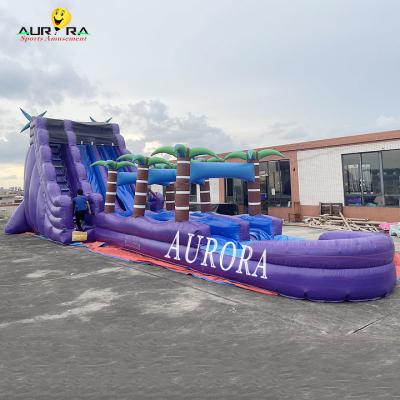 China Slide inflável de playground roxo para escolas e creches à venda