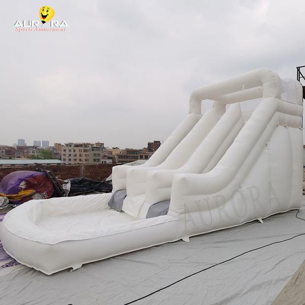 Quality Outdoor White Inflatable Obstacle Course Slide Waterproof For Playground for sale