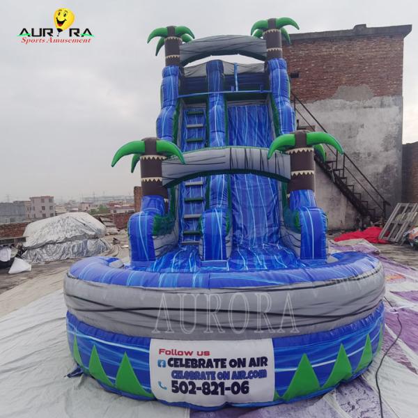 Quality OEM Event Blue Double Lane Inflatable Slide For All Occasions for sale