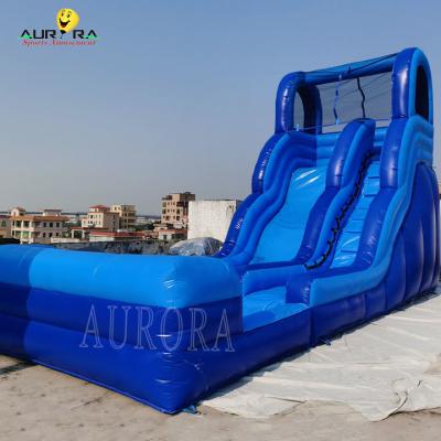 China Blue 0.55mm PVC Inflatable Playground Slide For Festival Event for sale