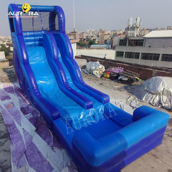 Quality Blue 0.55mm PVC Inflatable Playground Slide For Festival Event for sale