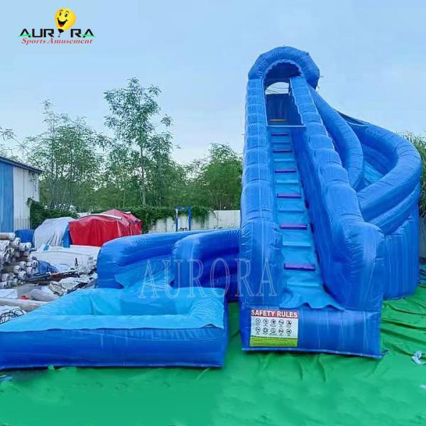 Quality Indoor Playground Inflatable Water Slide Blue For All Ages customized Size for sale