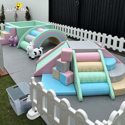 China Pastel Baby Soft Play Bloques de escalada para fiestas Alquiler de equipo de juego suave personalizado en venta