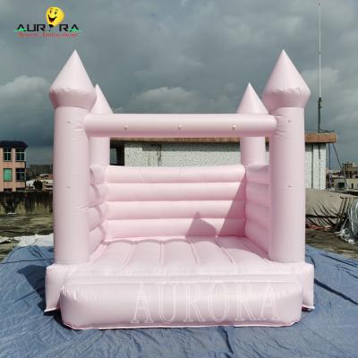 China Pastel Pink Inflatable Bounce House Inflatable Jumping Castle Custom Logo for sale