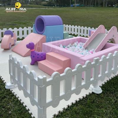 China Inflatable Kids Soft Play Equipment Pink Blue Purple Toddler Soft Play Party Packages for sale