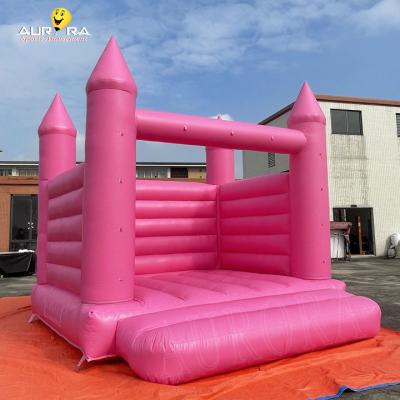 China Pink Moonwalk Inflatable Bouncy Castle Wedding 10x10ft Bouncy Castle For Party for sale