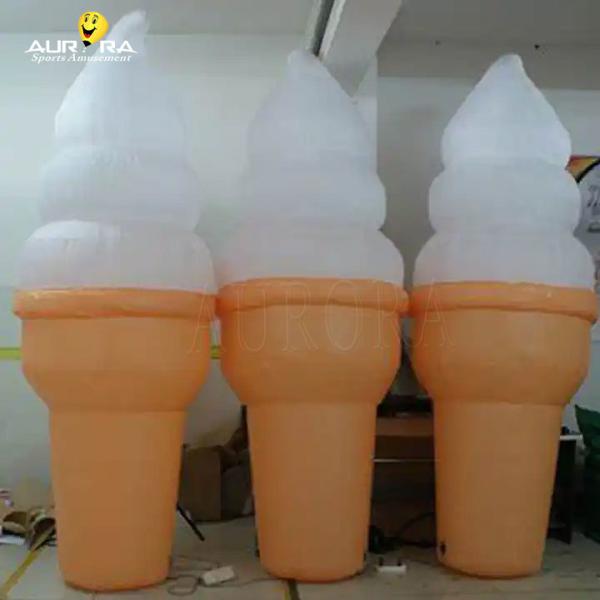 Quality CE Advertising Inflatables Giant Inflatable Ice Cream Cone Balloon With Free for sale