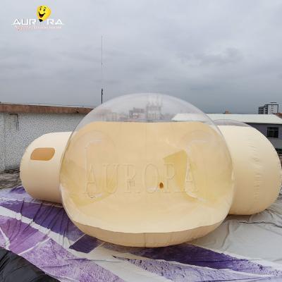 China 1.0mm Transparent PVC Inflatable Bubble House Tent Yellow Customized for sale