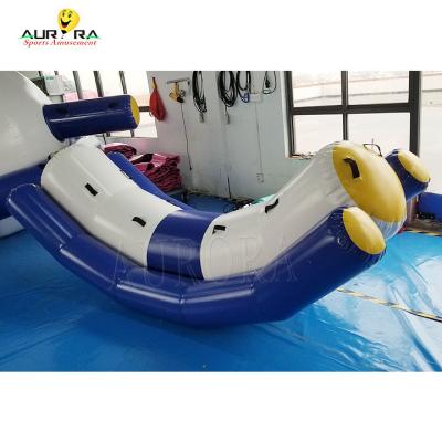 China Custom Color PVC Inflatable Water Seesaw Double Rocker Water Toy for sale