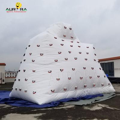 China White Ocean Aquatic Inflatable Water Toys Floating Inflatable Iceberg Climbing Wall for sale