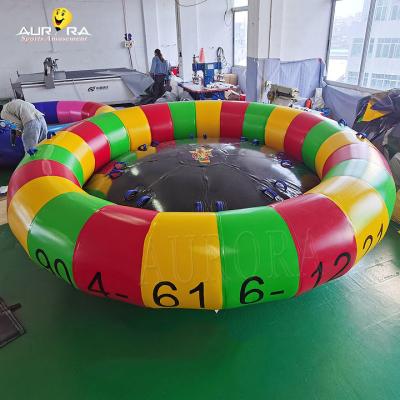 China 3m 4m 5m Dia Inflatable Towable Boat Toys Rotating Spinning Disco Boat Tube for sale
