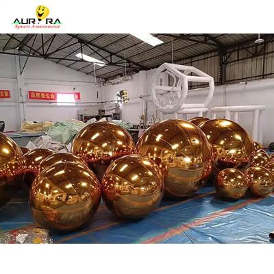 China Customized Giant Inflatable Mirror Ball PVC For Decoration Party Red Blue Yellow for sale