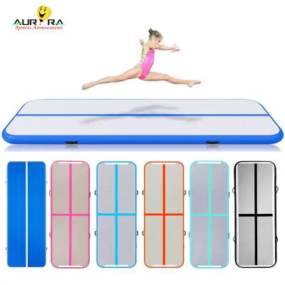 China Gym Tumbling Gymastics Air Track Mat 3m Out Door Inflatable Jumping Mat Blue for sale