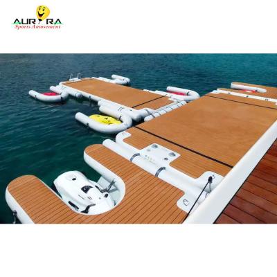 China Fire Retardant Inflatable Floating Dock Mat Leisure Water Floating Platform For Lake for sale