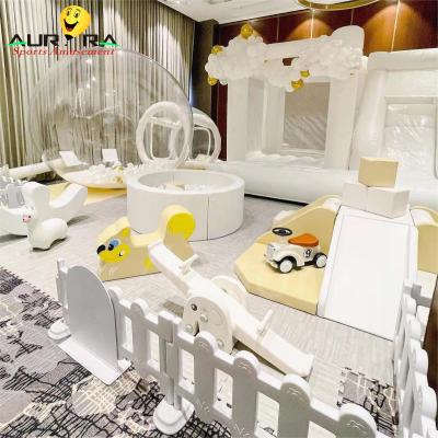 China Popular White Childrens Soft Play Set Playground Rental Business Soft Baby Climb for sale
